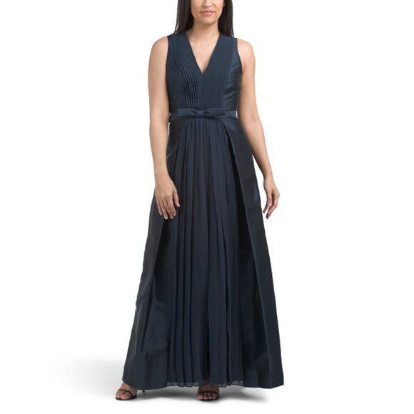 KAY UNGER French Navy Sleeveless Gown